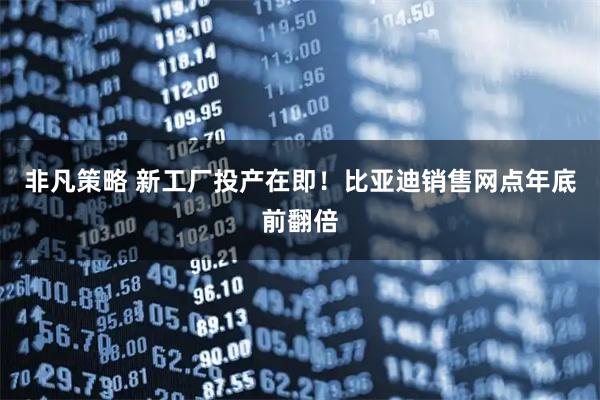 非凡策略 新工厂投产在即！比亚迪销售网点年底前翻倍