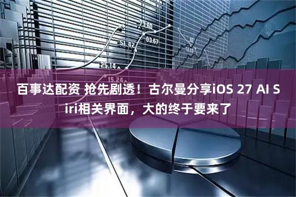 百事达配资 抢先剧透！古尔曼分享iOS 27 AI Siri相关界面，大的终于要来了