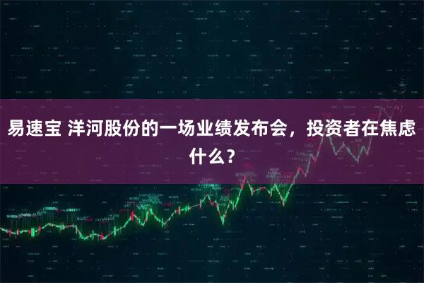 易速宝 洋河股份的一场业绩发布会，投资者在焦虑什么？